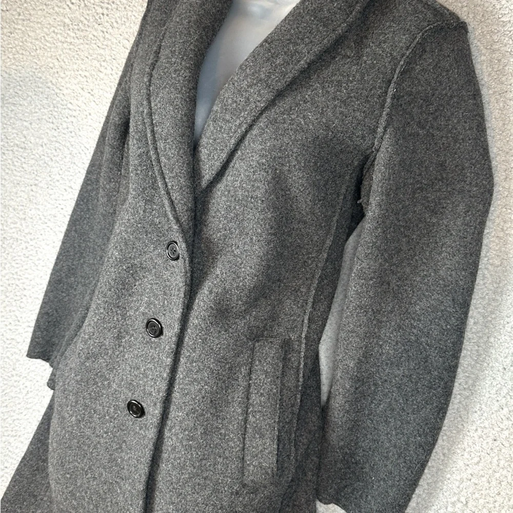 J.Crew Daphne Boiled Wool Topcoat Gray Charcoal Women's Size 4 Classic Coat Chic - Picture 5 of 17